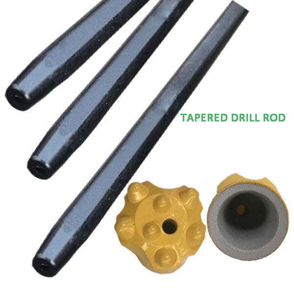 Hex22mm / Hex25mm Rock Tapered Drill Rod , Blast Hole Drilling Tapered Rod