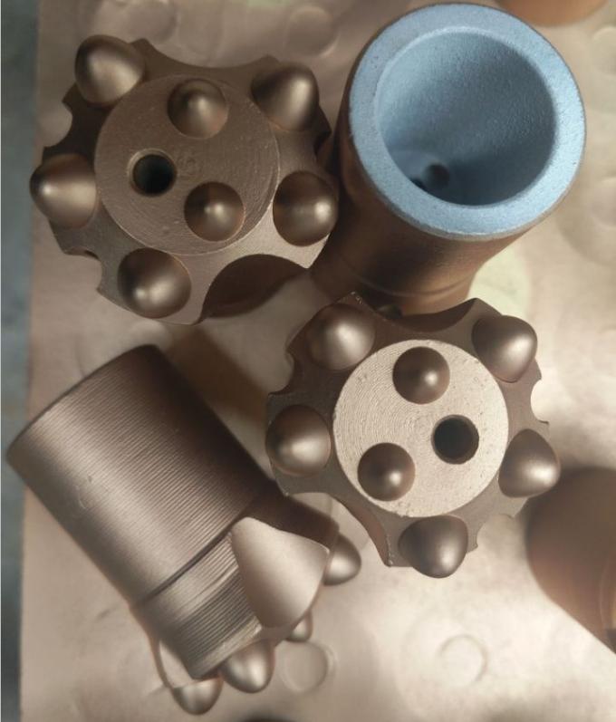 38mm Taper Button Drill Bit Seven Button Golden Color For Tunneling Mining