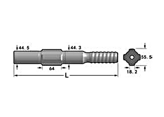 Coal Mining Drill Shank Adapter Furukawa M120 Pd 200 Pd 200r