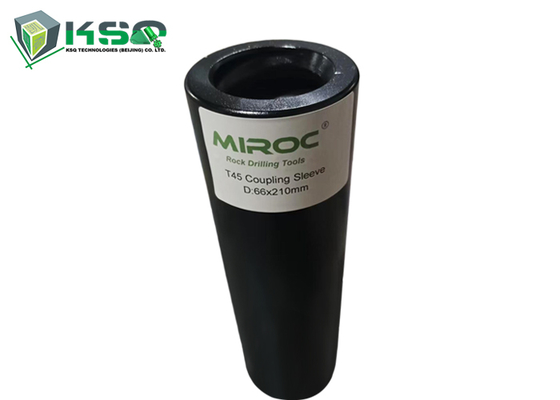 T45-210mm Threaded Drill Rod In Rock Drilling / Mining Coupling Sleeve T38-190mm