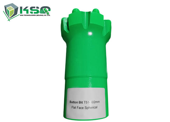 Hard Rock Drill Head T51-102mm Flat Face Spherical Thread Rock Drill Button Bit for Mining