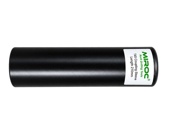 T45 Coupling Sleeve 210mm Length Threaded Rock Drilling Tool For Mining Quarrying Tunneling And Construction