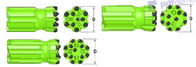 Green Mining Drill Bits R38 Spherical / Ballistic Buttons Dia 64 - 89mm