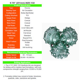 Tricone hard rock drilling bit for water well drilling with Milled Tooth 9 7/8”Diameter