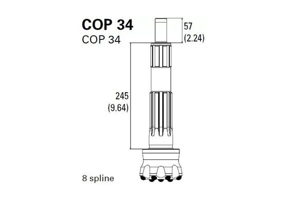 Black DTH Drill Bits For Bit Shank COP32 BR3 IR3.5 COP34 Rock Drilling Hammer