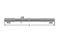 R32-Hex 28-R28 Flushing Hole 8.8mm R28 Drifter Rod