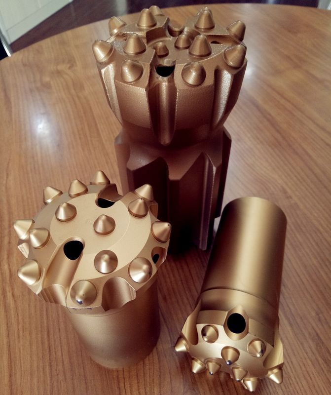Spherical / Ballistic Button High Speed Drill Bits Alloy Steel Meterial Dia 64 - 89mm