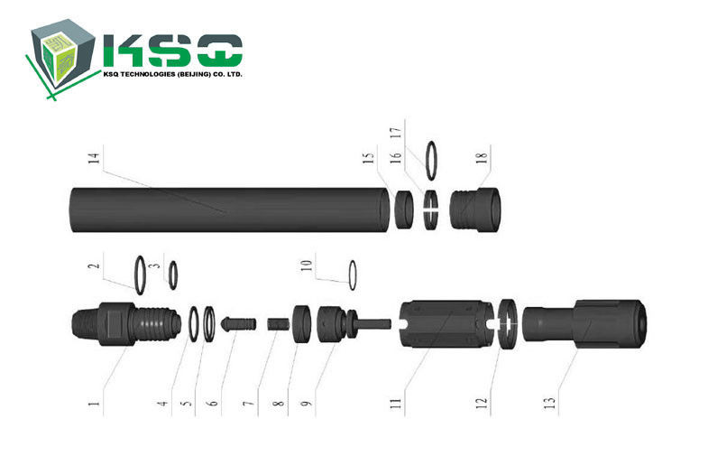 Rock Drill Tools CNC milling DTH380-11 Internal Cylinder , DTH380 Hammer