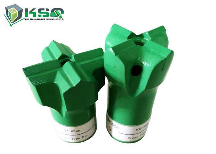 Small Hole Drilling Tools R25-51mm Threaded Cross Bits  For Underground Coal Mining