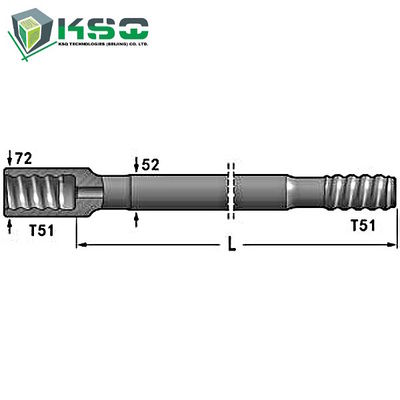 High Strength Rock Drill Rod Self Drilling T51 21.5mm 6 Inch