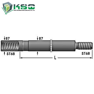Tungsten Carbide ST68 Threaded Drill Rod / Tube Flushing Hole 30 mm